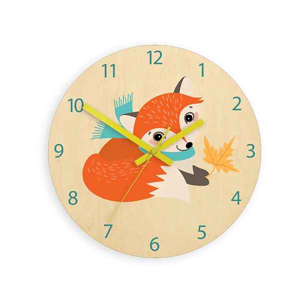 ModernClock Dětské nástěnné hodiny Ami Liška 30 cm vícebarevné