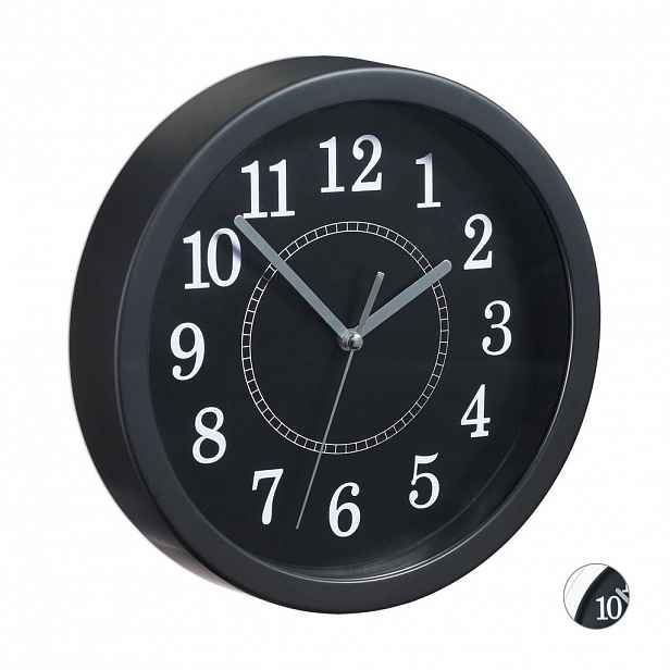 Relaxdays HODINY Černé nástěnné kulaté 20 cm