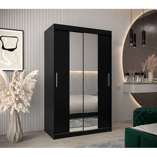 Šatní skříň Abi T1 Barva korpusu: Černá, Rozměry: 120 cm, Dveře: Černá
