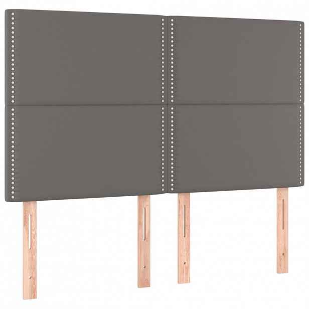 vidaXL Čelo postele šedé 144x5x118/128 cm umělá kůže