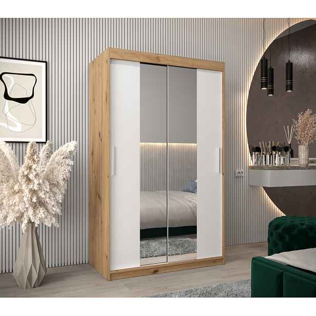 Šatní skříň Abi T1 Barva korpusu: Dub artisan, Rozměry: 120 cm, Dveře: Bílá