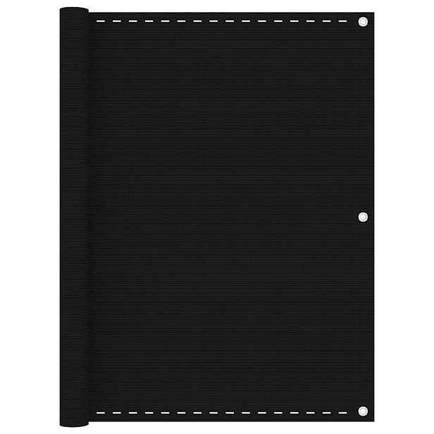 vidaXL Balkónová zástěna černá 120 x 500 cm HDPE