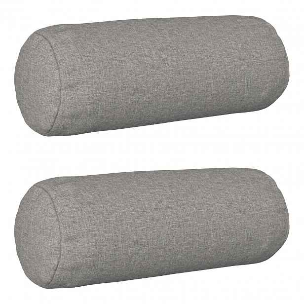 vidaXL Povlak na polštář 2 ks HEERLEN Oblačno šedá Ø 15 x 40 cm Textil