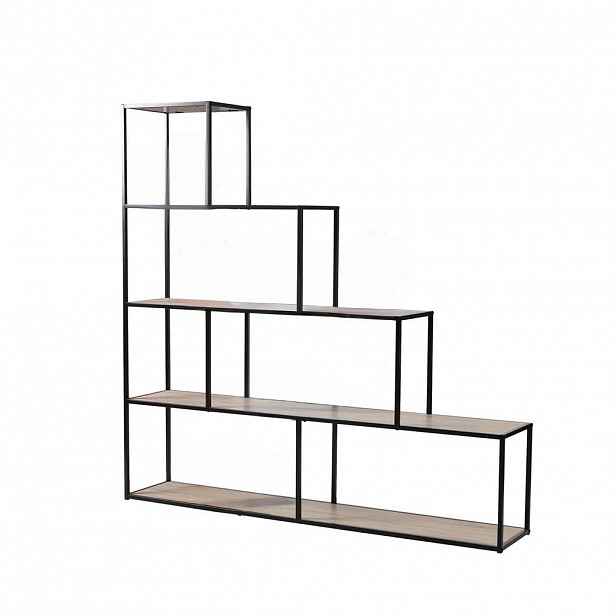 Calicosy 5PATROVÁ knihovna s designem schodiště - Š160 x V157 cm - LEXIE