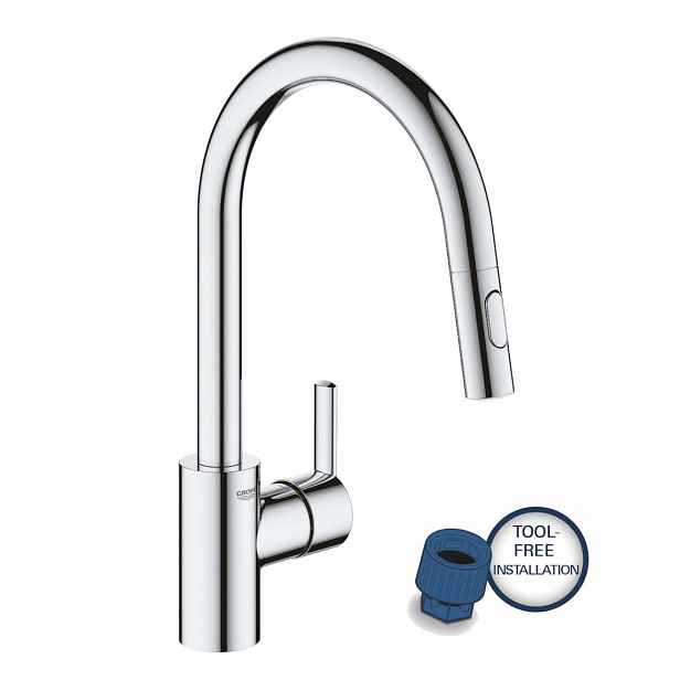 Grohe Feel - Dřezová baterie s výsuvnou sprškou, chrom 31486001