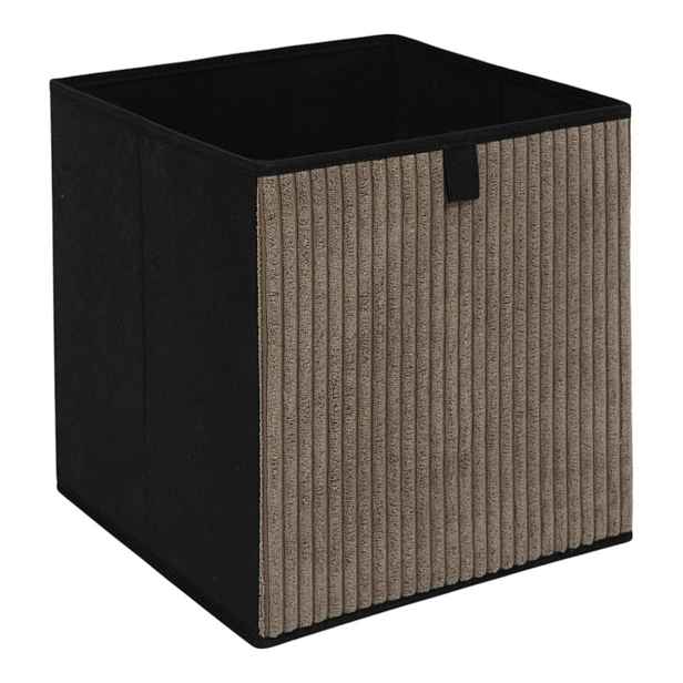 HowHomely Úložný box CORDUROY 30x30 cm taupe/černý