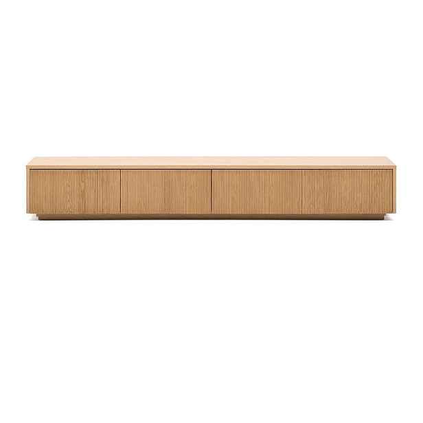 TV stolek v dekoru dubu v přírodní barvě 200x30x40 cm Helvine – Kave Home