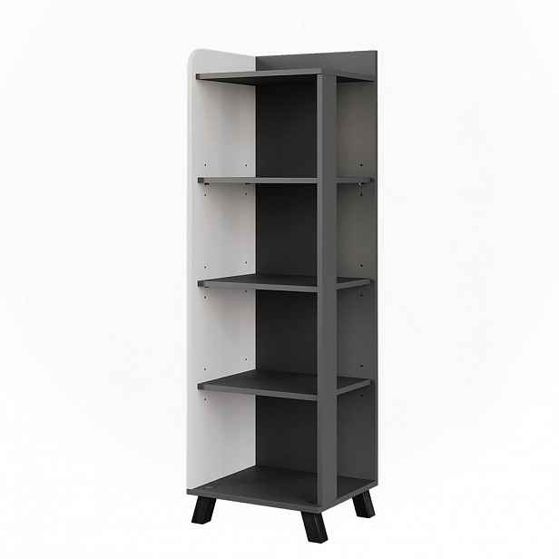 Vicco KOUPELNOVÁ POLIČKA Karen Antracitová/bílá 40 x 128 cm se 4 přihrádkami