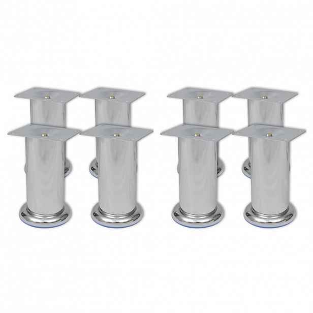 vidaXL Nohy k pohovce 8 ks kulaté chrom 120 mm
