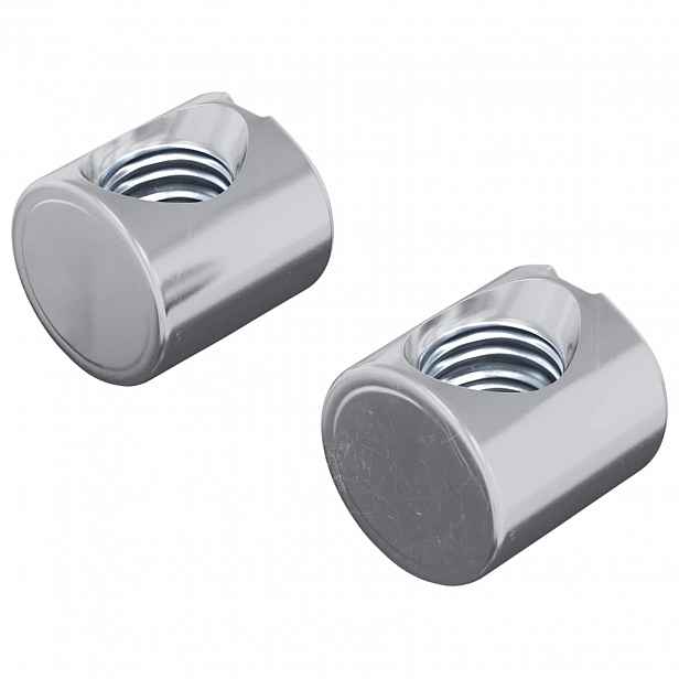 vidaXL Plechové matice 2 ks Stříbrná M6 x 12 mm Kov