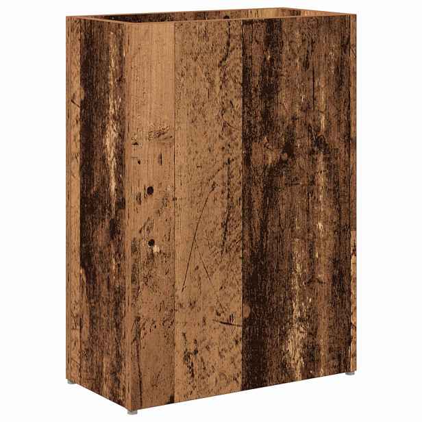 vidaXL Stojan na slunečníky s úložištěm Staré dřevo 40 x 20 x 55,5 cm
