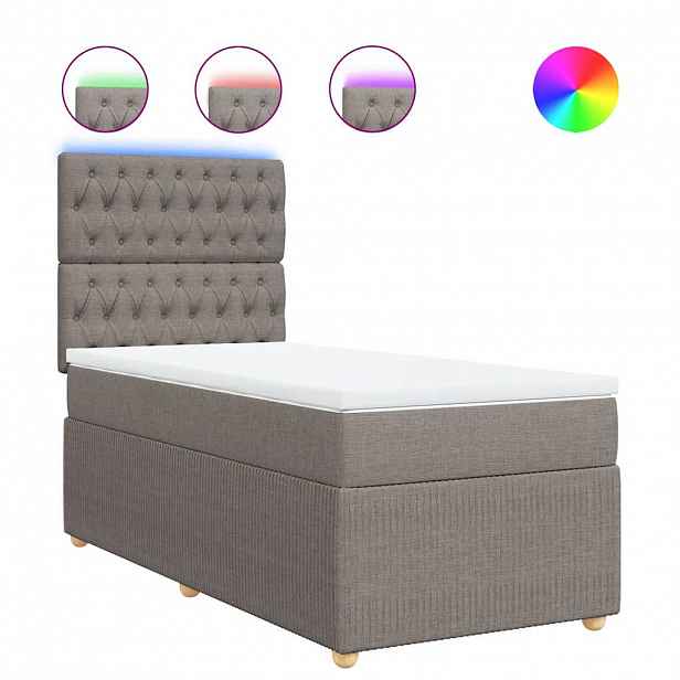 vidaXL Box spring postel s matrací taupe 90x190 cm textil