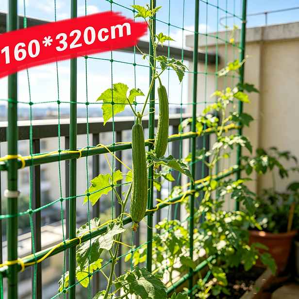 TEMU 2ks síť pro popínavé rostliny 320cm x 160cm / 125,98 palce x 62,99 palce - Odolná zahradní mřížová síť, vhodná pro okurky, popínavé rostliny,
