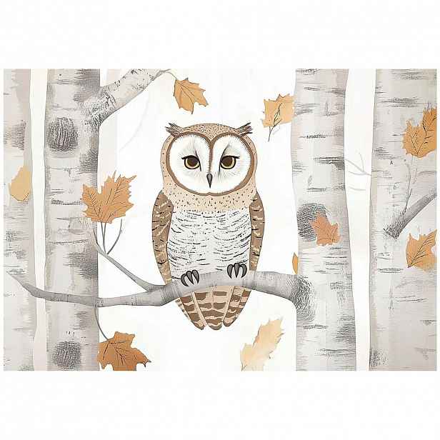 Wallarena TAPETA do dětského pokoje zvířata sova 350x250