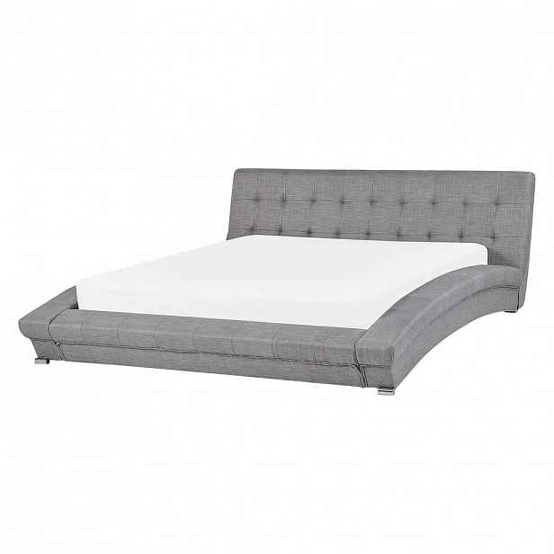 Beliani VODNÍ POSTEL 160/200 cm Šedá Lille