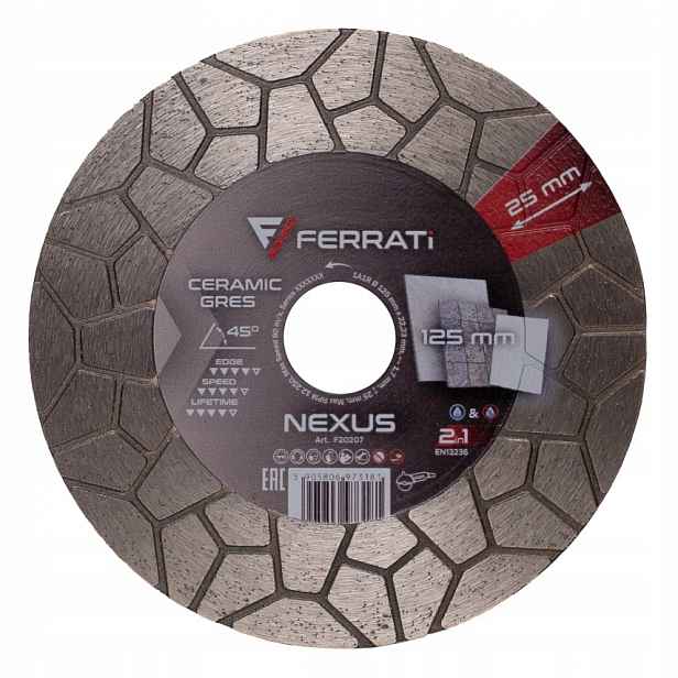 Diamantový kotouč pro řezání a broušení Nexus 125 gres cihla keramika
