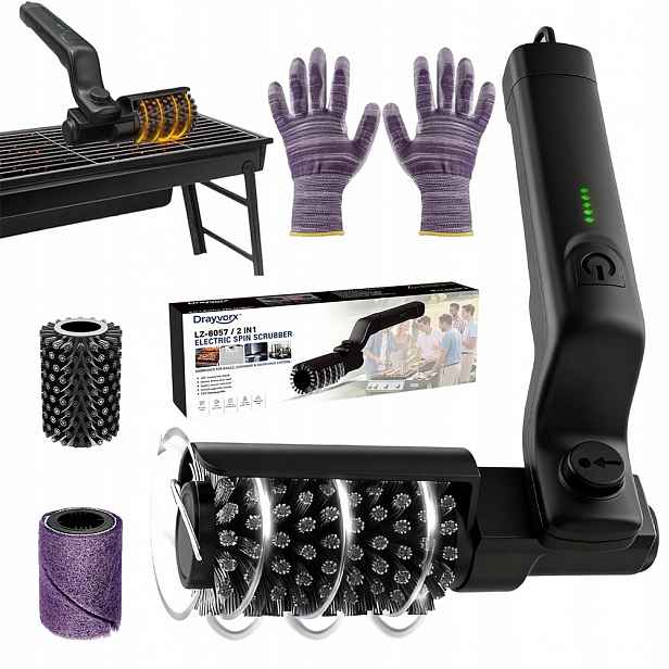 Elektrický kartáč na gril, nástroj na čištění grilu 450RPM