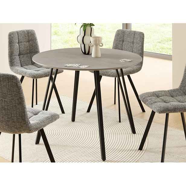 Kulatý jídelní stůl Floris 100 cm, imitace šedého kamene