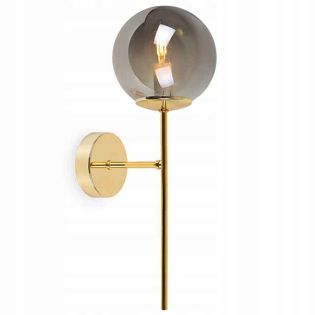 Nástěnná Lampa Zlatá Stropní Lampa Grafitová Skleněná Koule 45 CM