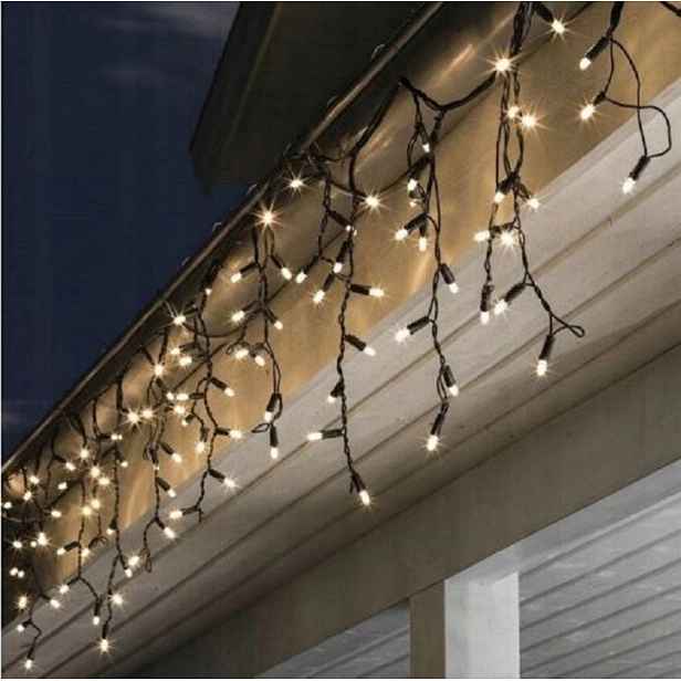 Sople 300 Led Závěs Venkovní Osvětlení Bílá Teplé 14 m Silné diody