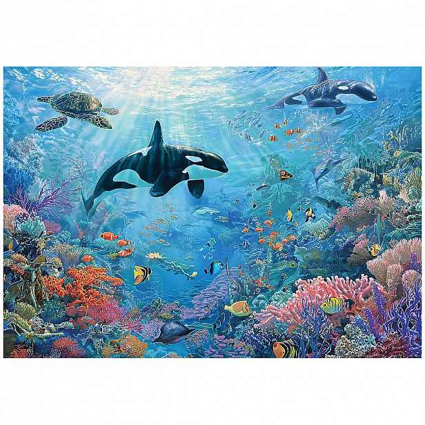 Wallarena FOTOTAPETA s motivem korálového útesu oceánu modrá 200x140 cm