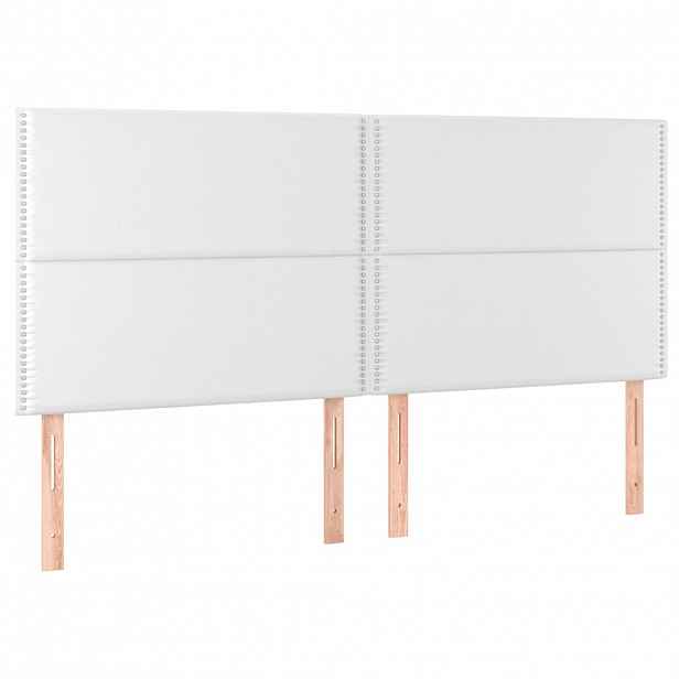 vidaXL Čelo postele bílé 200 x 5 x 118/128 cm umělá kůže