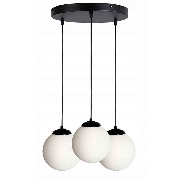 Závěsná Lampa Závěsný Stropní Lustr Loft Skleněný Stínidlo Koule Na 3 Led E27