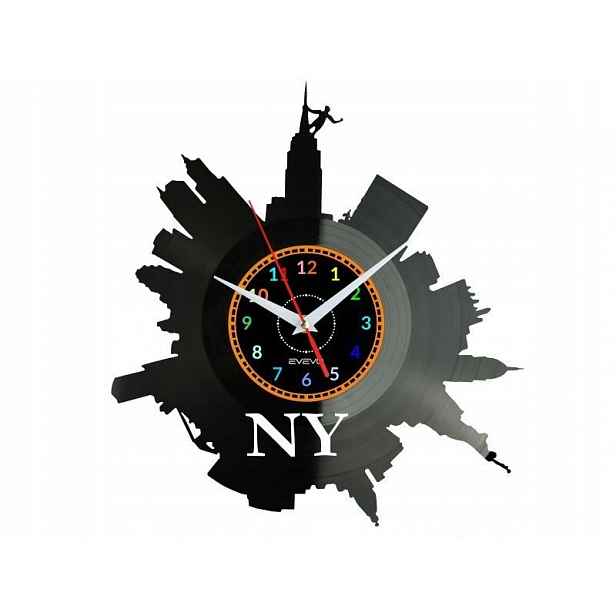 New York Dárek Originální dekorace do domu Hodiny z vinylové desky