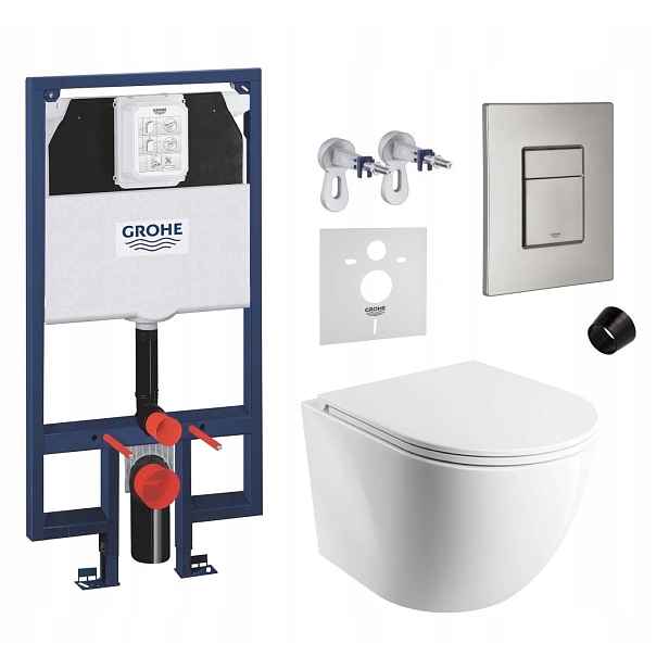 7v1 Wc Set, Stelaz Grohe Slim Wc Mísa Rim Silent Omnires Tlačítko