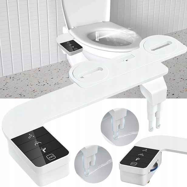 Bidet Pro Wc, Mycí Nástavec, Regulovatelný Tlak Vody, Dvě Trysky