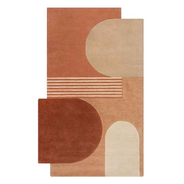 Ručně tkaný vlněný koberec v terakotové barvě 150x240 cm Lozenge Terracotta – Flair Rugs