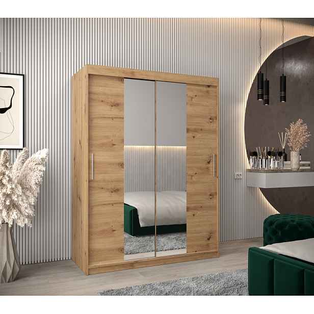 Šatní skříň Abi T1 Barva korpusu: Dub artisan, Rozměry: 150 cm, Dveře: Dub artisan