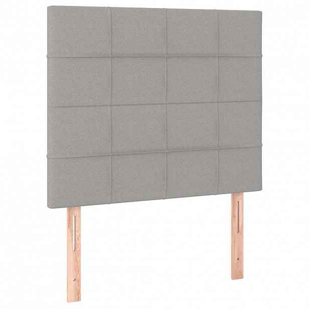 vidaXL Čelo postele světle šedé 80x5x118/128 cm látkové