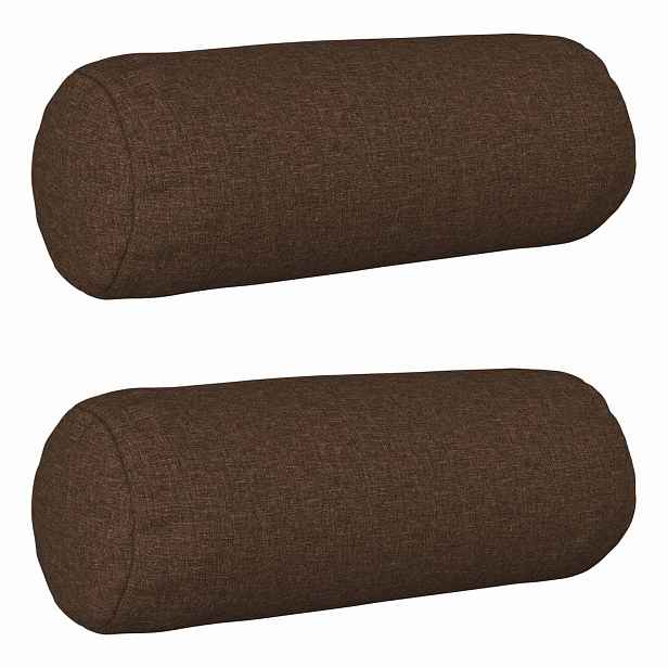 vidaXL Povlak na polštář 2 ks HEERLEN Hnědá Ø 15 x 40 cm Textil