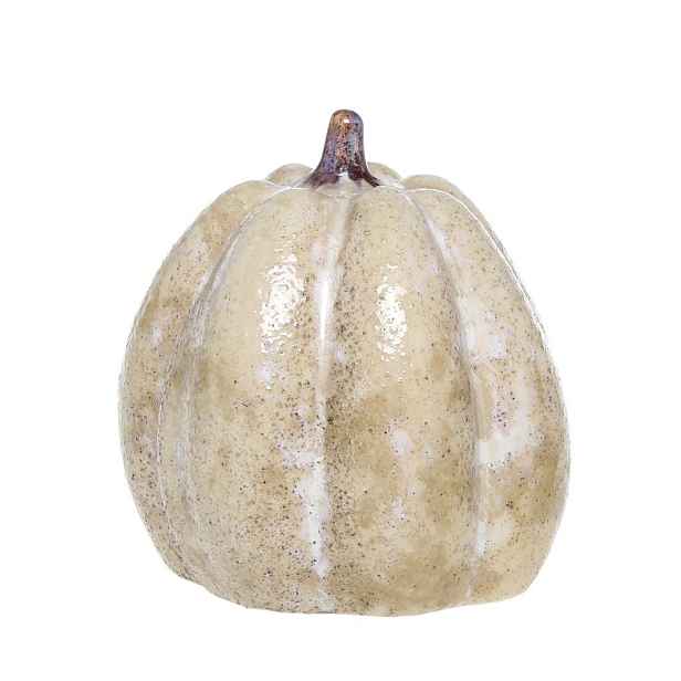 Béžová latté keramická dekorace dýně Rennes - Ø 12*14 cm  Chic Antique