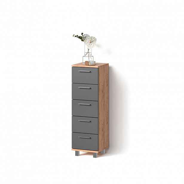 Livinity® SKŘÍŇKA DO KOUPELNY Eisak Zlatý mocný dub 30 x 95 cm