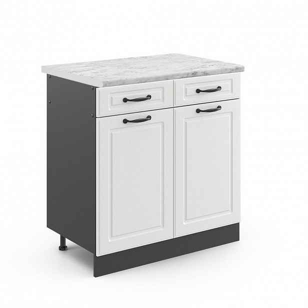 Vicco SPODNÍ SKŘÍŇKA KUCHYŇSKÉ LINKY R-Line Bílý venkovský dům 80 cm , PD Mramor