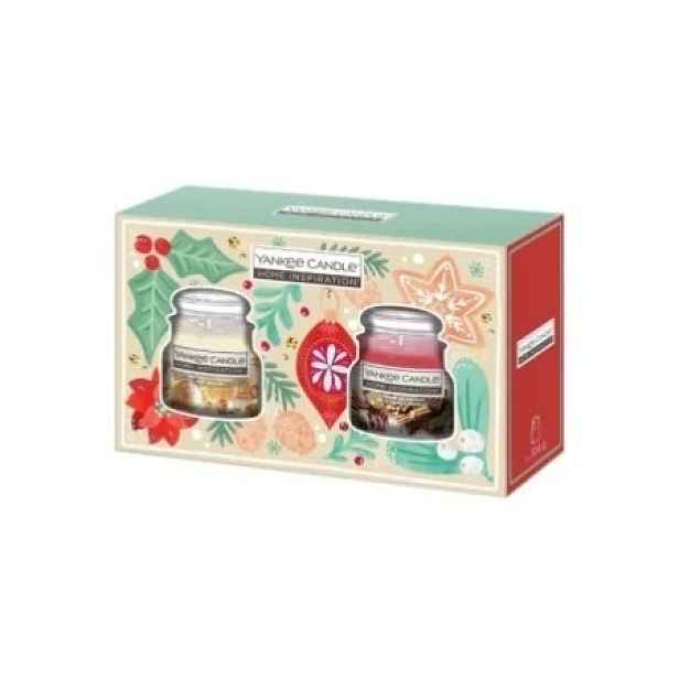 Yankee Candle sada 2 malých svíček Glistening Christmas a Cinnamon Delight
