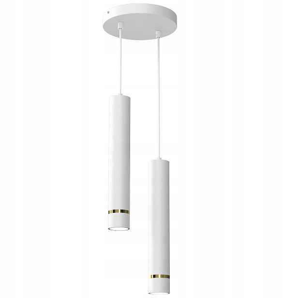 Závěsná Stropní Lampa Tuba Zwis Metal GU10 Led Sopel 2-bodová Bílá