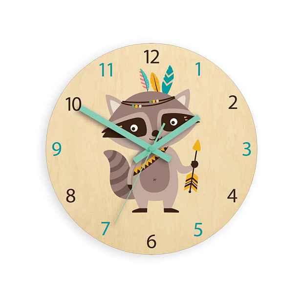 ModernClock Dětské nástěnné hodiny Ami Mýval 30 cm vícebarevné