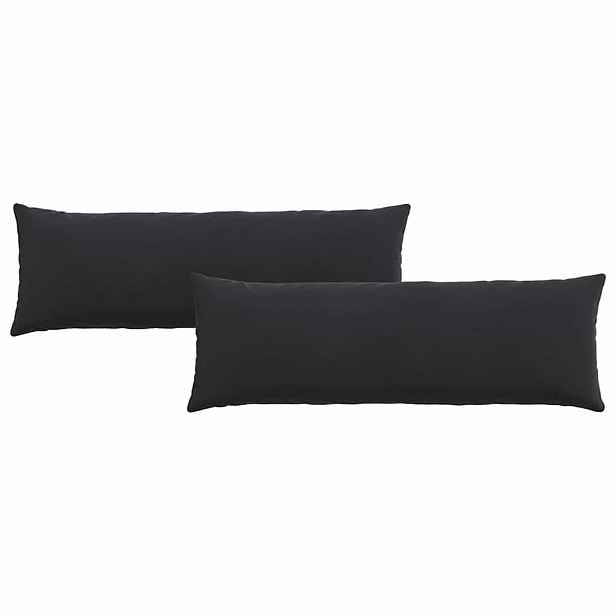 vidaXL Pohovkové polštáře 2 pcs Černá 120 x 40 cm Žebrovaná látka