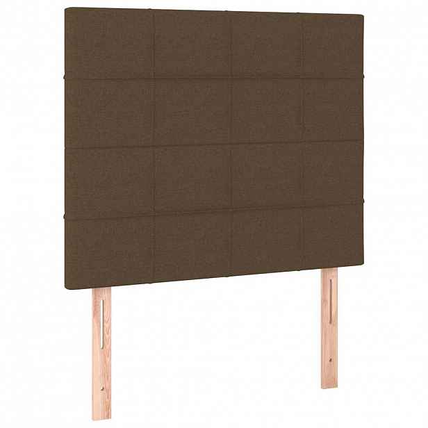 vidaXL Čelo postele tmavě hnědé 80x5x118/128 cm látkové