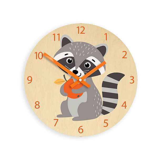 ModernClock Dětské nástěnné hodiny Ami Mýval 30 cm vícebarevné II