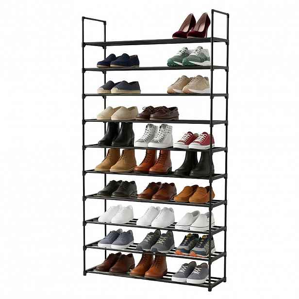 Relaxdays REGÁL Černý 10 polic 94 cm