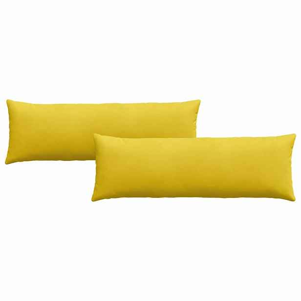 vidaXL Pohovkové polštáře 2 pcs Žlutá 120 x 40 cm Žebrovaná látka