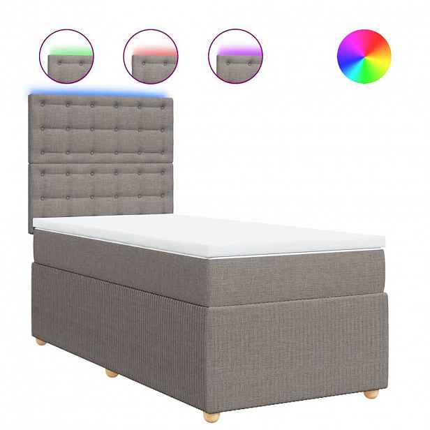 vidaXL Box spring postel s matrací taupe 90x190 cm textil