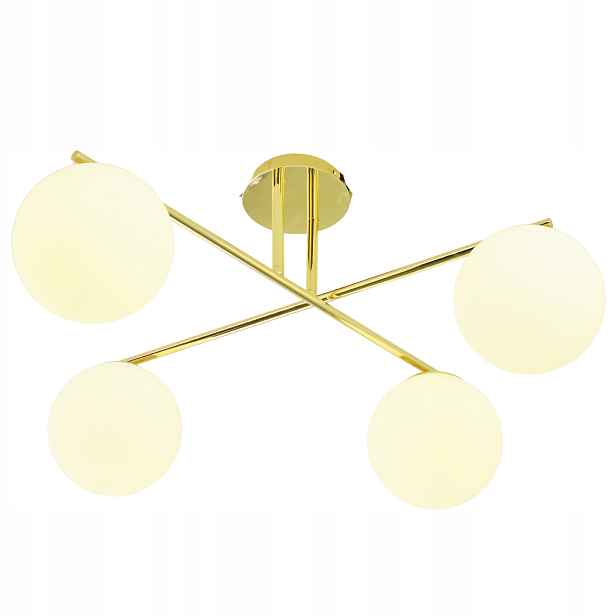 Závěsná Stropní Lampa Lustr Kule zlatá Moderní Led mléčná