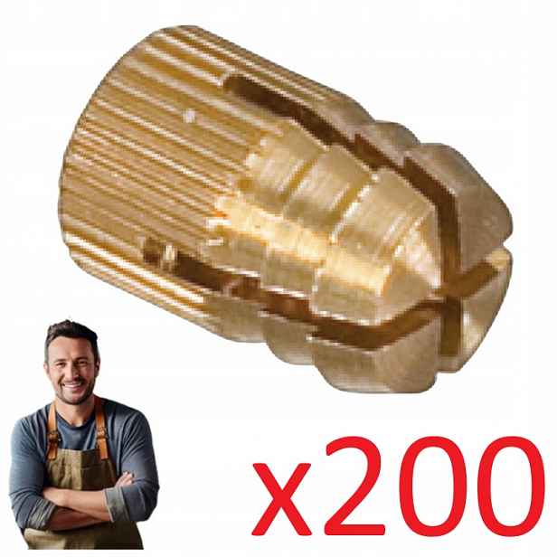 Nátrubek rozpěrná Hafele závit M4 5/8 mm mosaz 051.45.004 Sada 200 ks