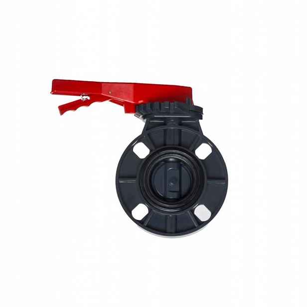 Pvc Mezipřírubová uzavírací klapka s pákovou rukojetí, 90mm