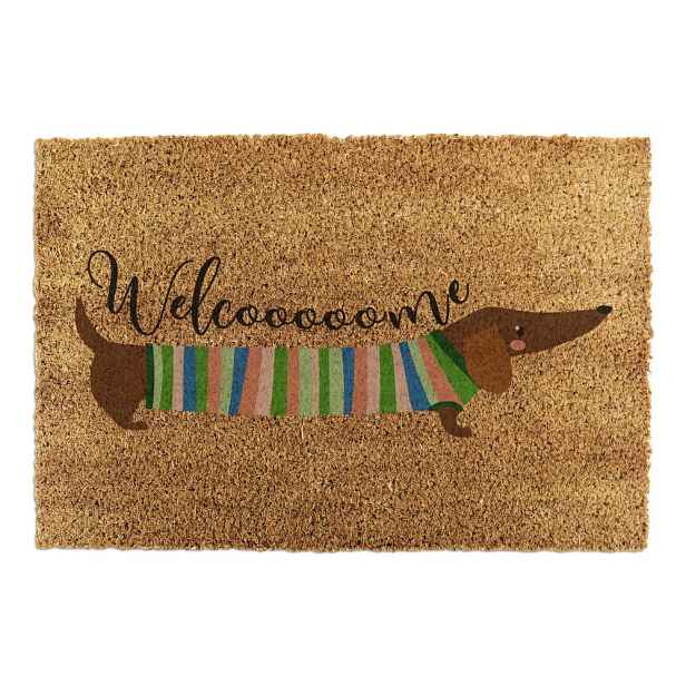 Rohožka z kokosového vlákna 40x60 cm Welcome Sausage Dog – Artsy Doormats